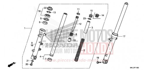 FOURCHETTE AVANT NC750XDL de 2020